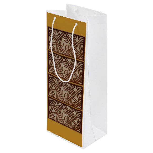 Bolsa Para Vino Wine Bag with unique Gold Art (Angulo reverso)