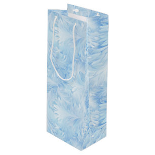 Bolsa Para Vino Winter Wonderland Patrón de heladas azules