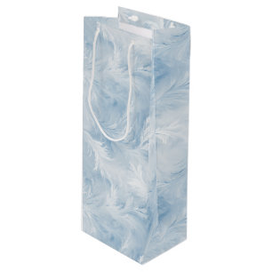 Bolsa Para Vino Winter Wonderland Patrón de heladas azules