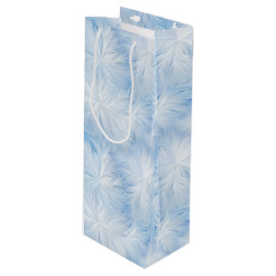 Bolsa Para Vino Winter Wonderland Patrón de heladas azules