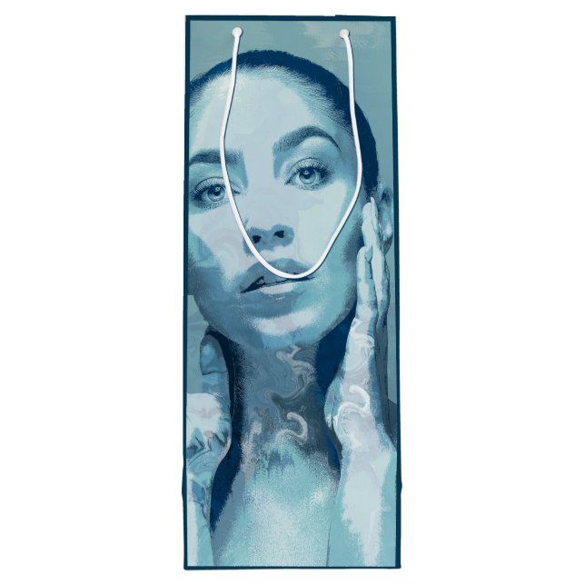 Bolsa Para Vino "Woman in Blue" Premium Canvas  (Reverso)