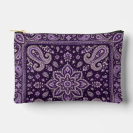 Bolsa pequeña con cremallera de bandana púrpura de