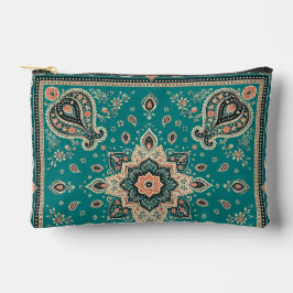 Bolsa pequeña con cremallera de bandana teal de di