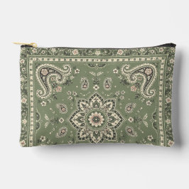 Bolsa pequeña con cremallera de bandana verde salv