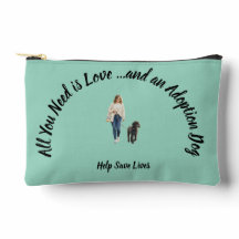 Bolsa pequeña con cremallera tema perro adoptado