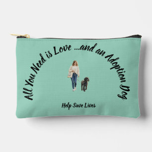 Bolsa pequeña con cremallera tema perro adoptado