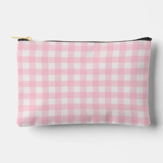Bolsa Pequeña de Accesorios de Gingham Rosa con Im