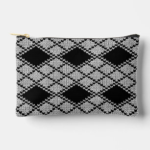 BOLSA PEQUEÑA DE ACCESORIOS DE PUNTO ARGYLE NEGRO