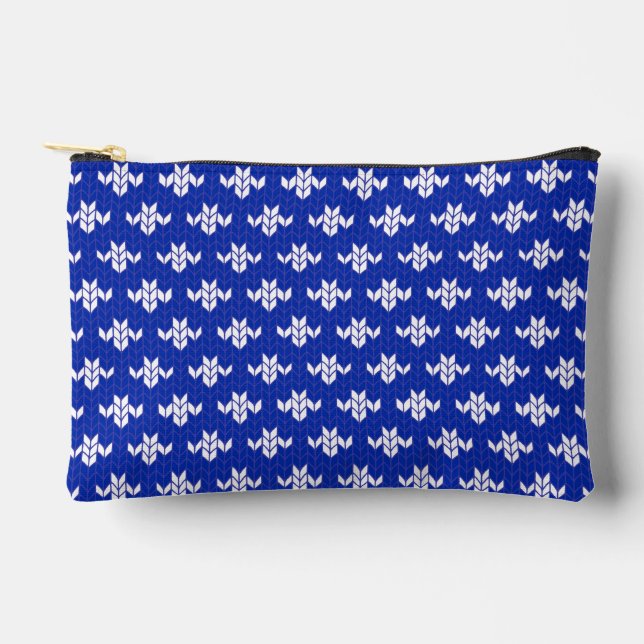 BOLSA PEQUEÑA DE ACCESORIOS TEJIDA SCANDIA AZUL (Anverso)