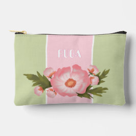 Bolsa pequeña floral rosa y verde linda para bolíg