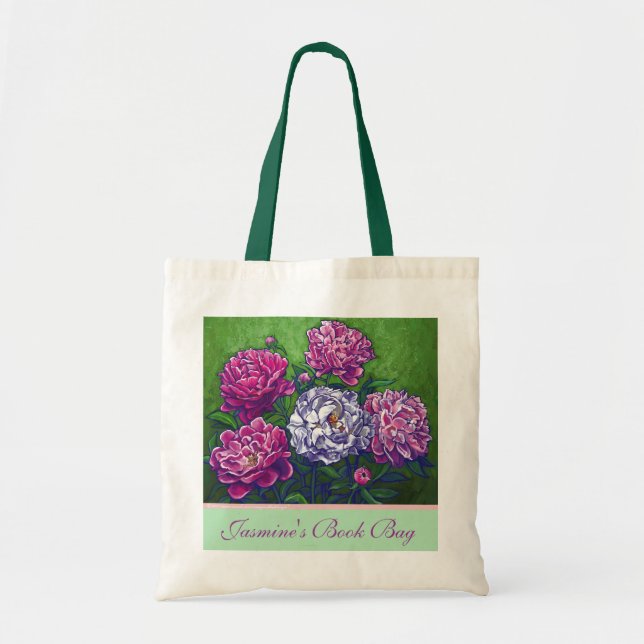 Bolsa personal del libro de Peonies (Frente)