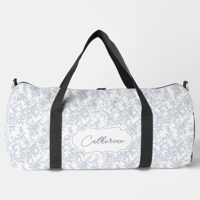Bolsa Personalizada de Encaje Floral Toile Azul (Anverso)