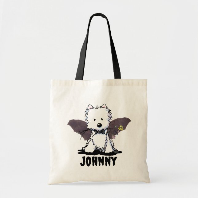 Bolsa personalizada de Halloween Westie Tote (Frente)