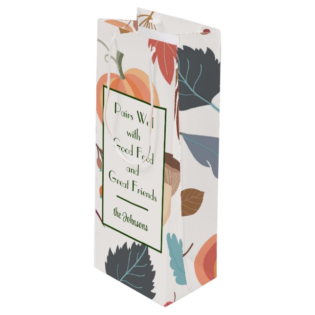 Bolsa personalizada de regalo de vino impreso en o (Angulo Anverso)