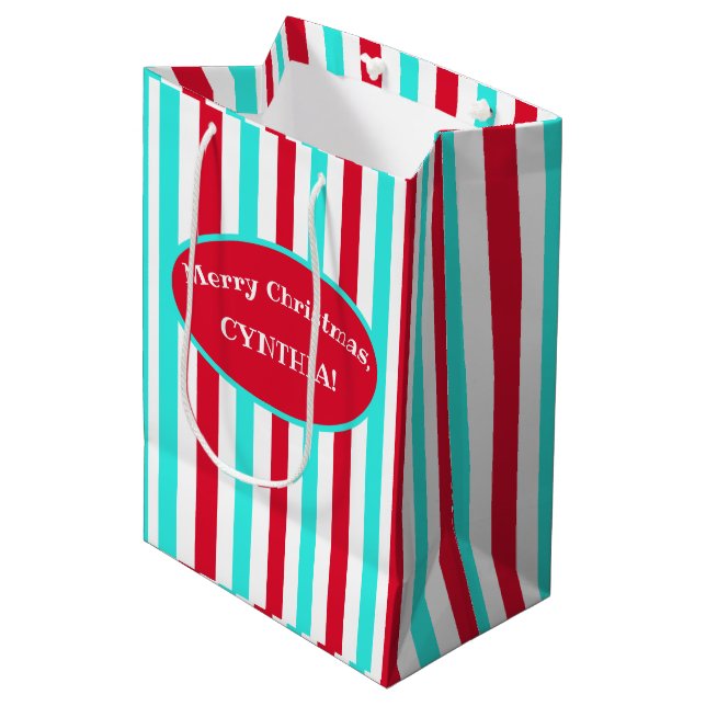 Bolsa personalizada de regalo en blanco y rojo tur (Angulo Anverso)