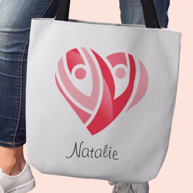 Bolsa personalizada de San Valentín (Cute customizable heart tote bag)