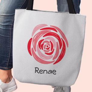 Bolsa personalizada de tocador rosa y rojo