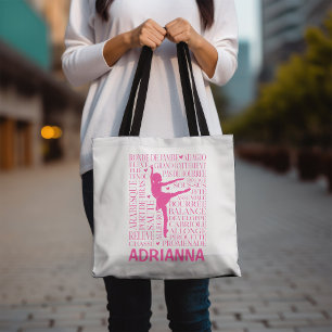 Bolsa personalizada de tote de ballet en rosa