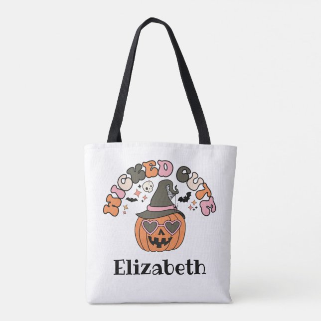 Bolsa personalizada de trato malvado de Halloween  (Reverso)