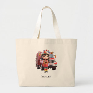 Bolsa Personalizada Kawaii 3D Niña Bombera 