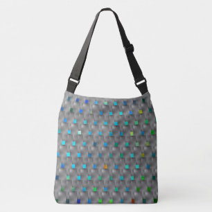 Bolsa quadrados em cores e placas cinza