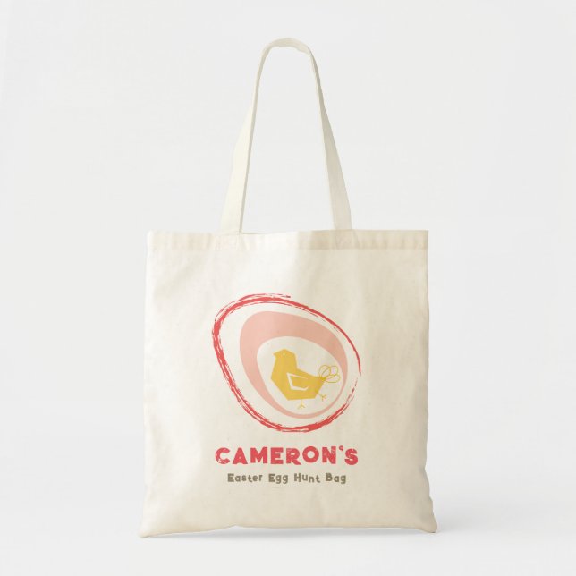 Bolsa Retro Amarilla de Caza de Huevos de Pascua C (Frente)