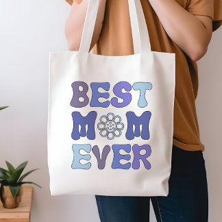 Bolsa retro azul y morada mejor mamá de la tota