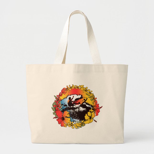 Bolsa Retro Beach del Groovy Hawaiian Surfer 1960 (Frente)
