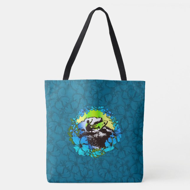 Bolsa Retro Beach Groovy Hawaiian Surfer 1960 (Anverso)