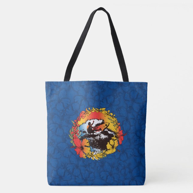 Bolsa Retro Beach Groovy Hawaiian Surfer 1960 (Anverso)