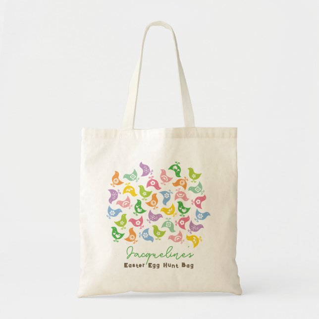 Bolsa Retro de Conejitos del Arcoíris Chic y Lindo (Frente)