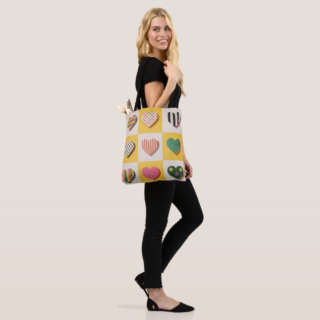 Bolsa retro de la tabla de la cuadrícula del coraz (Puesto)