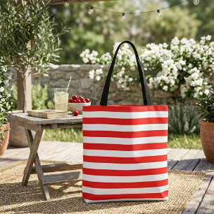 Bolsa retro de rayas rojas blancas vintage