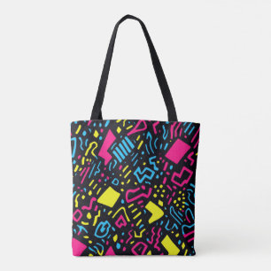 Bolsa retro de tote geométrica de los años 90 Ne