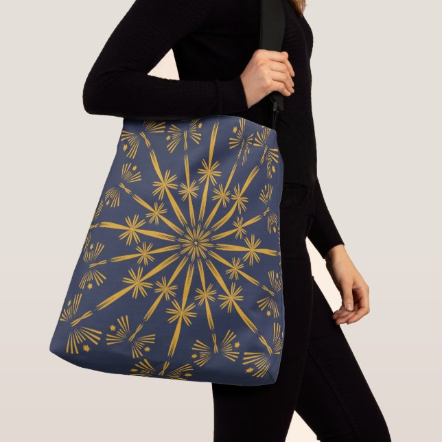 Bolsa Retro Mandala Midnight Crossbody Bag (2 tama (Detalle)