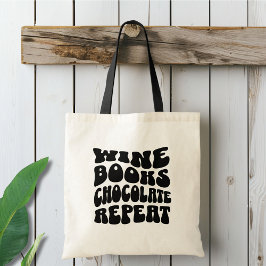 Bolsa Retro Tote de Wine and Book Club