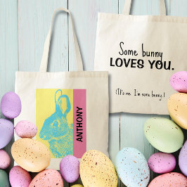 Bolsa retro vintage de tote de conejo de Pascua de