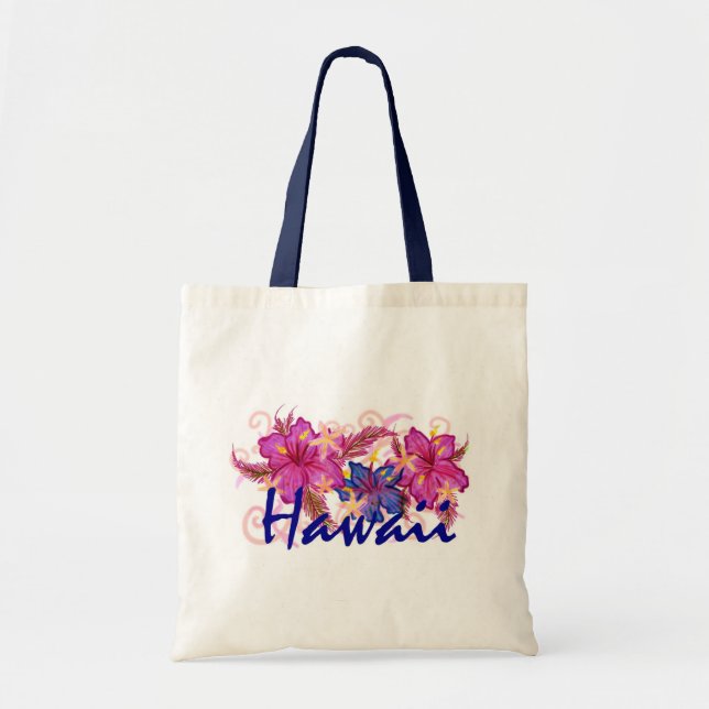 Bolsa reutilizable artística de Hawai hibiscus (Frente)