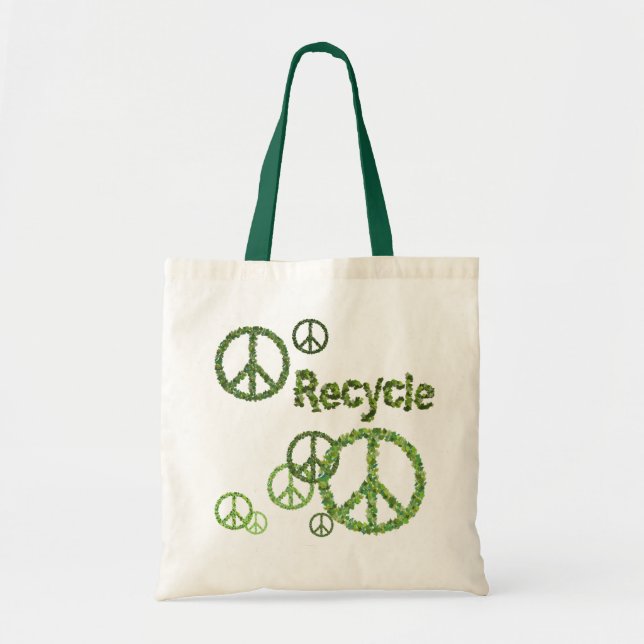 Bolsa Reutilizable con Símbolo de Paz para Recicla (Frente)