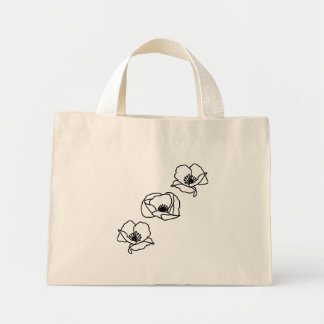 Bolsa reutilizable de 3 amapolas estilo boho chic