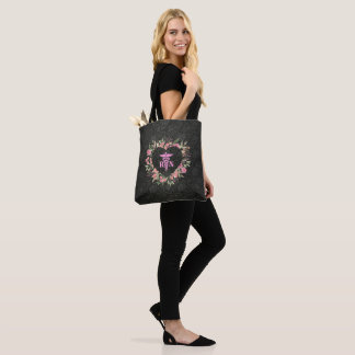Bolsa reutilizable de compras de corazón floral pa