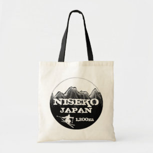 Bolsa reutilizable de esquí blanco negro de Niseko