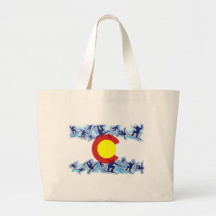Bolsa reutilizable de la bandera del snowboard org