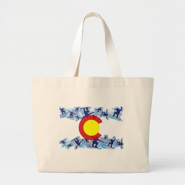 Bolsa reutilizable de la bandera del snowboard org (Frente)