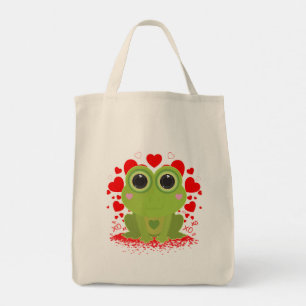 Bolsa reutilizable de rana kawaii adorable XOXO