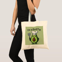 Bolsa reutilizable divertida de chef de aguacate "