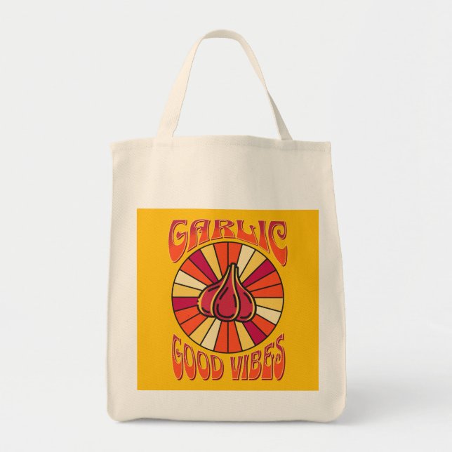 Bolsa reutilizable Groovy Garlic Good Vibes (Frente)