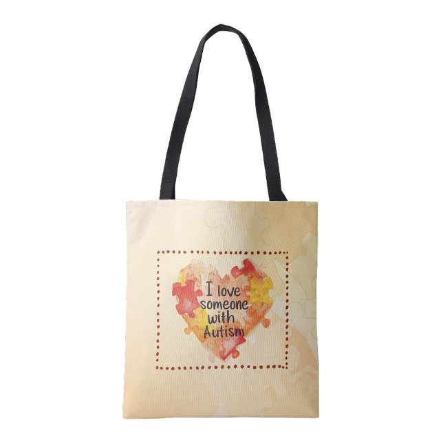 Bolsa reutilizable para alguien con autismo (I love someone with Autism reusable tote bag)