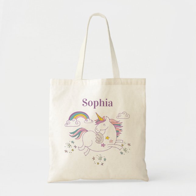 Bolsa reutilizable personalizada de Unicornio mági (Frente)