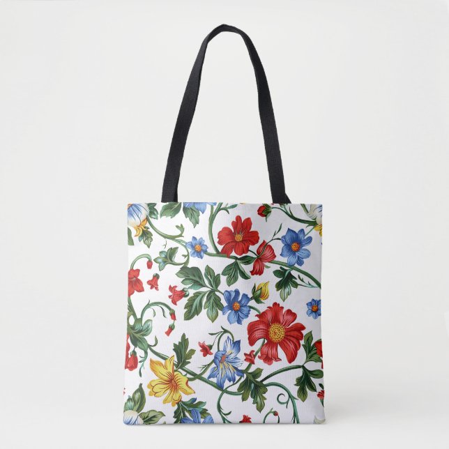 Bolsa Romántica de Vino Floral Tote (Anverso)